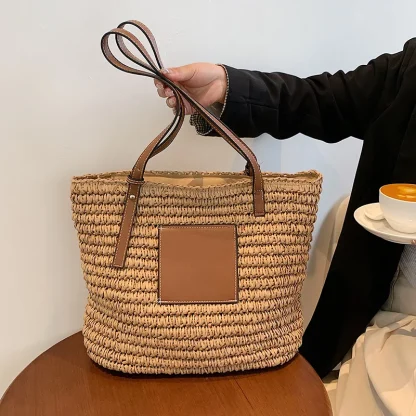 Trendy Wanderlust Straw Beach Bag - Image 5