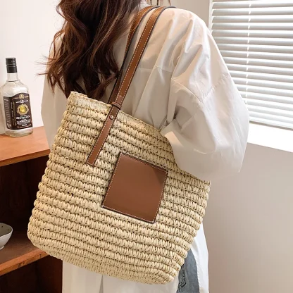 Trendy Wanderlust Straw Beach Bag
