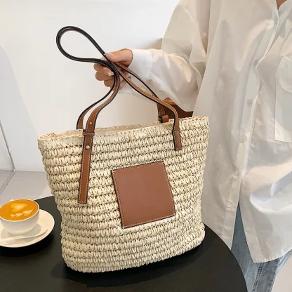Trendy Wanderlust Straw Beach Bag - Image 6