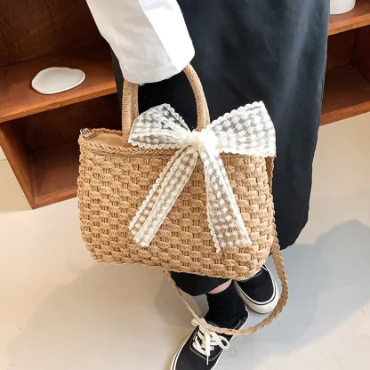 Trendy Weave Shoulder Beach Bag - Image 6