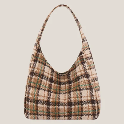 Plaid Retro Commuter Beach Bag