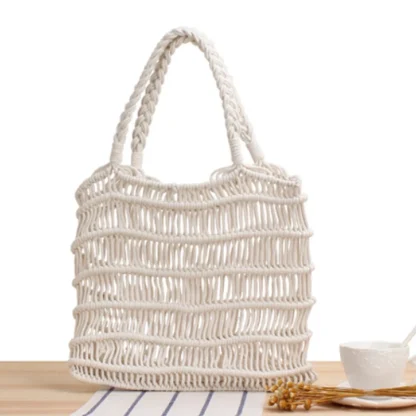 Cotton-Like Woven Rope Beach Bag - Image 3