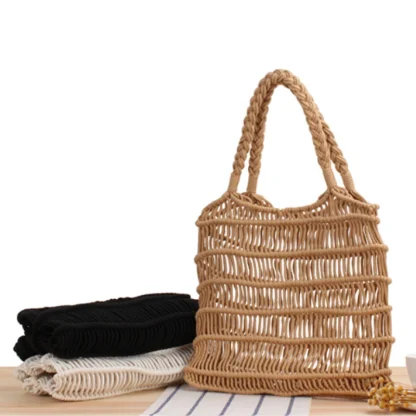 Cotton-Like Woven Rope Beach Bag - Image 4