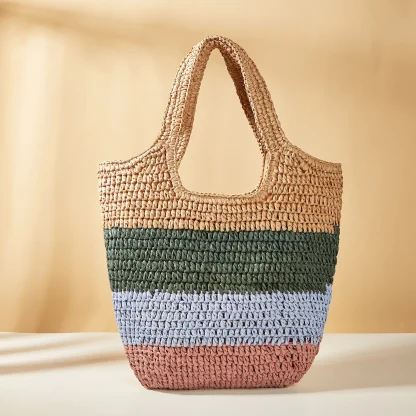 Casual Straw Tote Beach Bag - Image 4