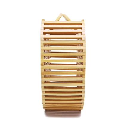Bamboo-Like Elegance Round Beach Bag - Image 4