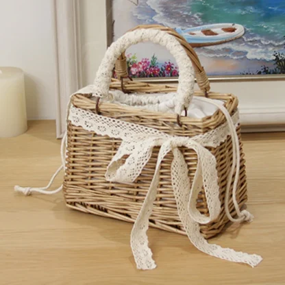 Exquisite Rattan Woven Luxury Beach Bag - Image 2