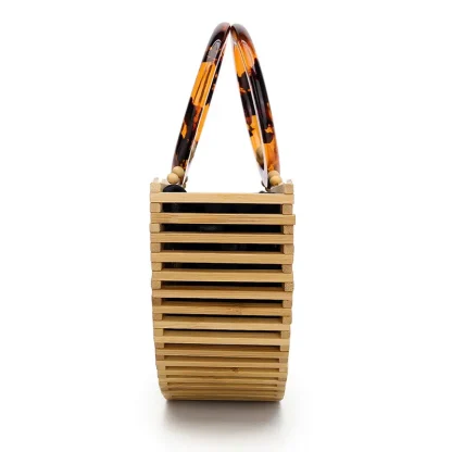 Half Round Glass-Like Handle Beach Bag - Image 5