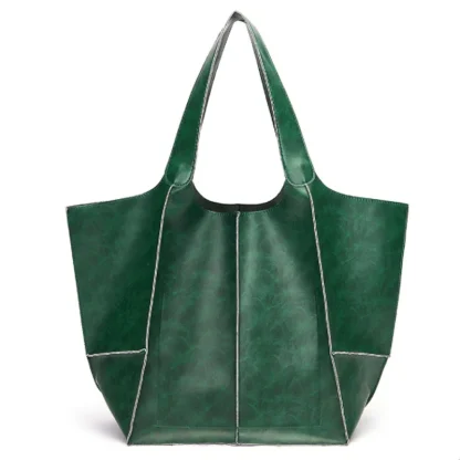 Vintage-Like Leatherette Beach Tote Bag - Image 2