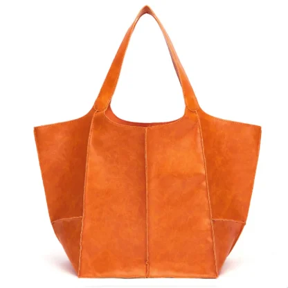 Vintage-Like Leatherette Beach Tote Bag - Image 6