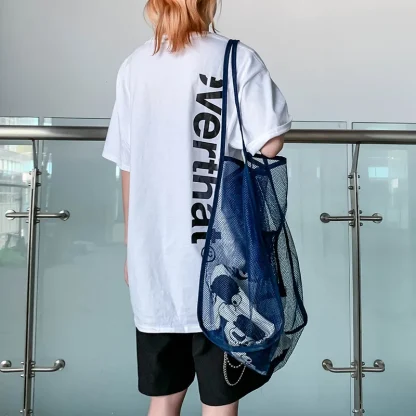 Reusable Large Mesh Fashion Beach Bag - Image 3