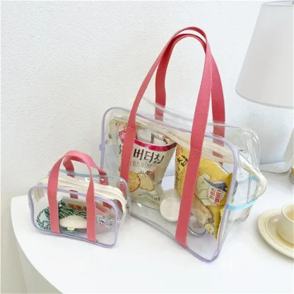 Clear Waterproof Zipper Beach Bag - Image 3