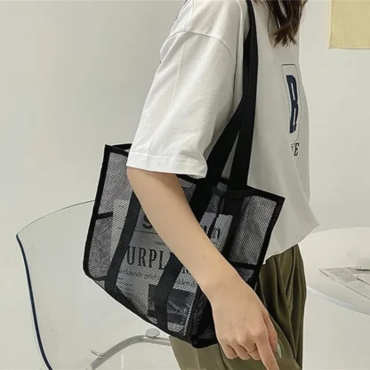 Transparent Mesh Beach Tote Bag