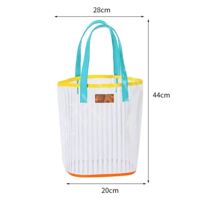 Stripe Large Waterproof Clear Beach Makeup Bag - Image 7