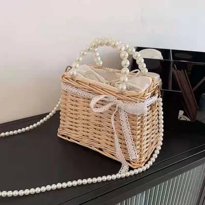 Trendy Flower Basket Beach Bag - Image 4