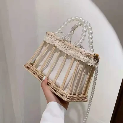 Trendy Flower Basket Beach Bag - Image 5
