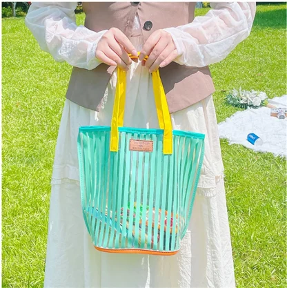 Stripe Large Waterproof Clear Beach Makeup Bag