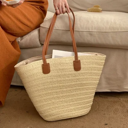 Summer Cottage Basket Beach Bag - Image 2