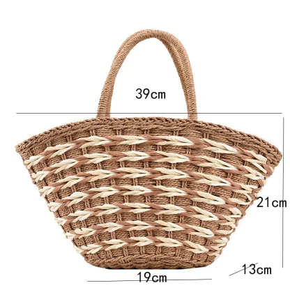 Coastal Charm Straw Tote Beach Bag - Image 7