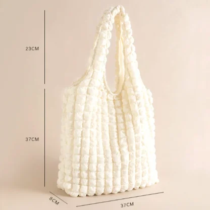 Pleated Cloud Shoulder Beach Bag - Image 6