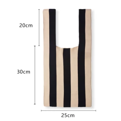 Knitted Stripe Pleated Beach Bag - Image 7