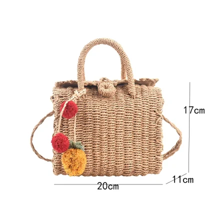 Fashionable Straw Beach Shoulder Bag - Image 7