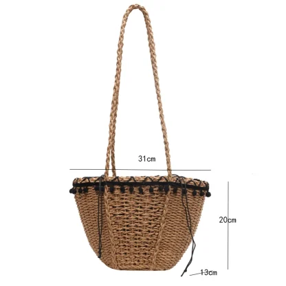 Chic Small Straw Beach Crossbody Bag - Image 7