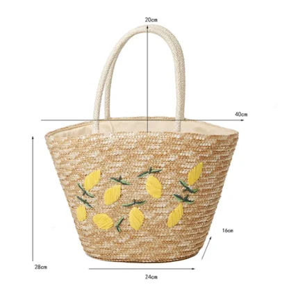 Basket Straw Summer Beach Tote Bag - Image 6