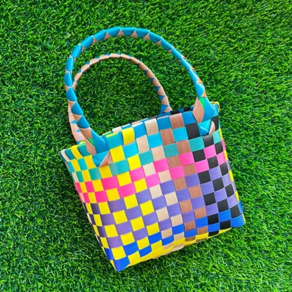 Tropical Twist Basketweave Beach Bag - Image 2