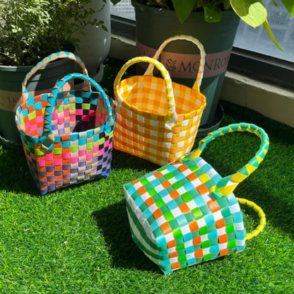 Tropical Twist Basketweave Beach Bag - Image 3