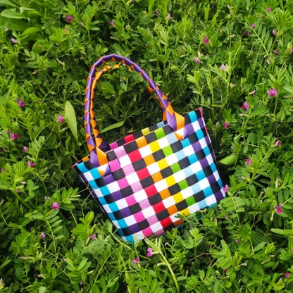 Tropical Twist Basketweave Beach Bag - Image 5