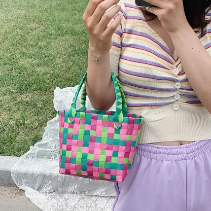 Tropical Twist Basketweave Beach Bag