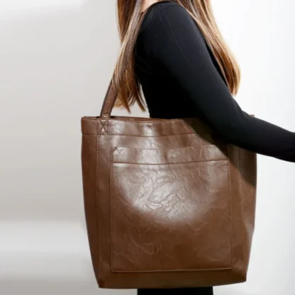 Soft Faux Leather Portable Totes Beach Bag - Image 2