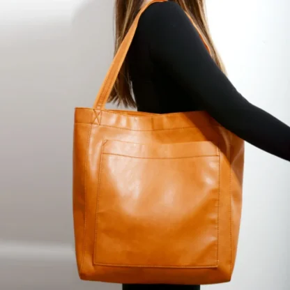 Soft Faux Leather Portable Totes Beach Bag