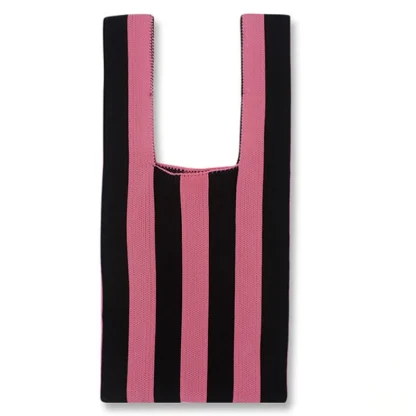 Knitted Stripe Pleated Beach Bag - Image 6