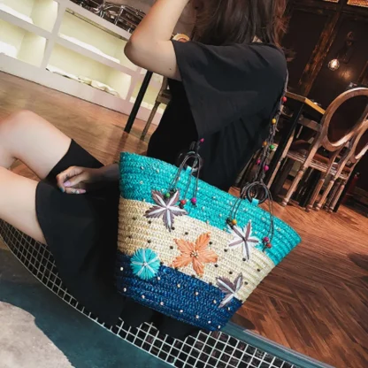 Beaded Starfish Beach Bag