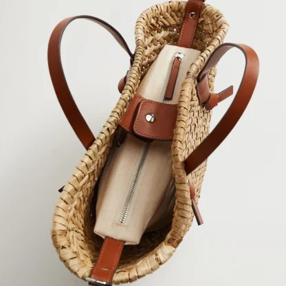Coastal Style Wicker Beach Bag - Image 4