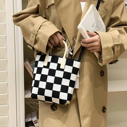 Chic Checkered Beach Bag