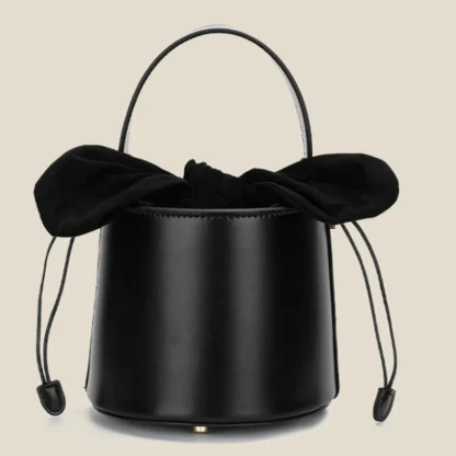 Bow Accent Bucket Beach Bag - Image 6