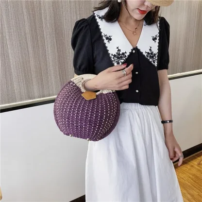 Charm Round Beach Handbag - Image 6