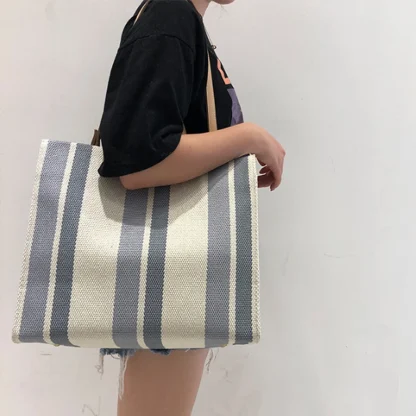 Sunny Striped Beach Bag