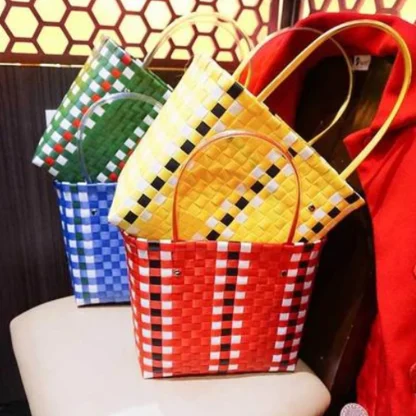 Vibrant Basket Beach Bag - Image 4