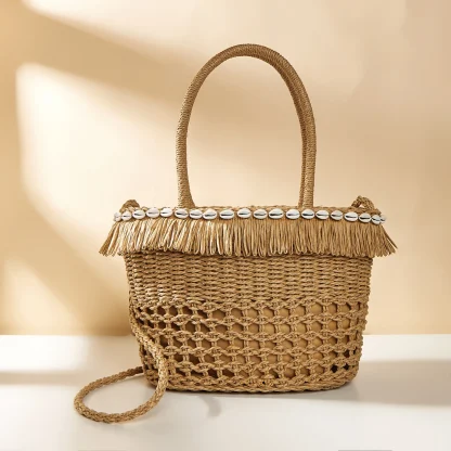 Tropical Tassel Straw Beach Bag