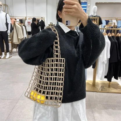Simple Beaded Beach Bag