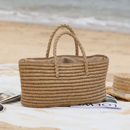 Coastal Basket Beach Bag - Image 4