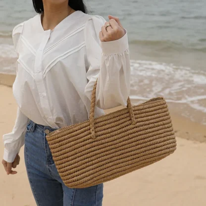 Coastal Basket Beach Bag - Image 5