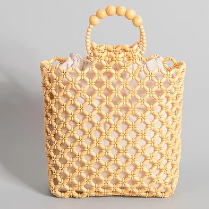Hollow Out Beaded Beach Bag - Image 2