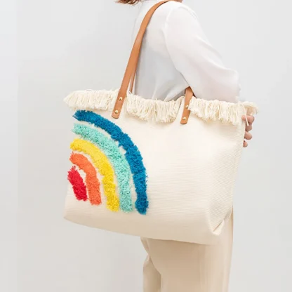 Simple Canvas Tote Shoulder Bag - Image 3