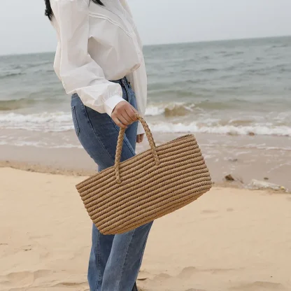 Coastal Basket Beach Bag - Image 3
