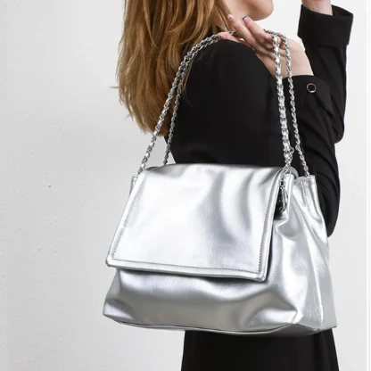 Metallic Chain Beach Bag - Image 5