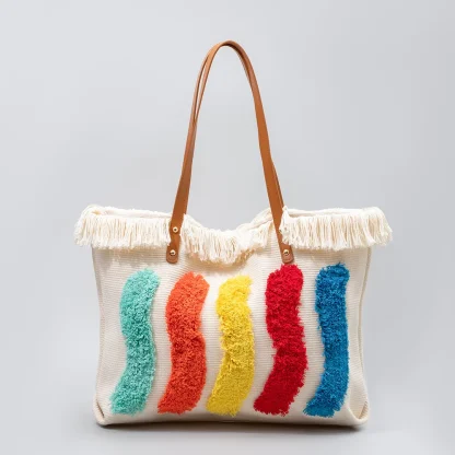 Simple Canvas Tote Shoulder Bag - Image 2